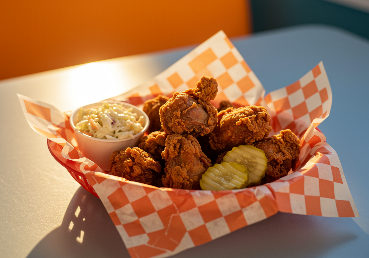 Golden brown Southern-style chicken gizzards served on a rustic plate with dipping sauce and garnished with parsley