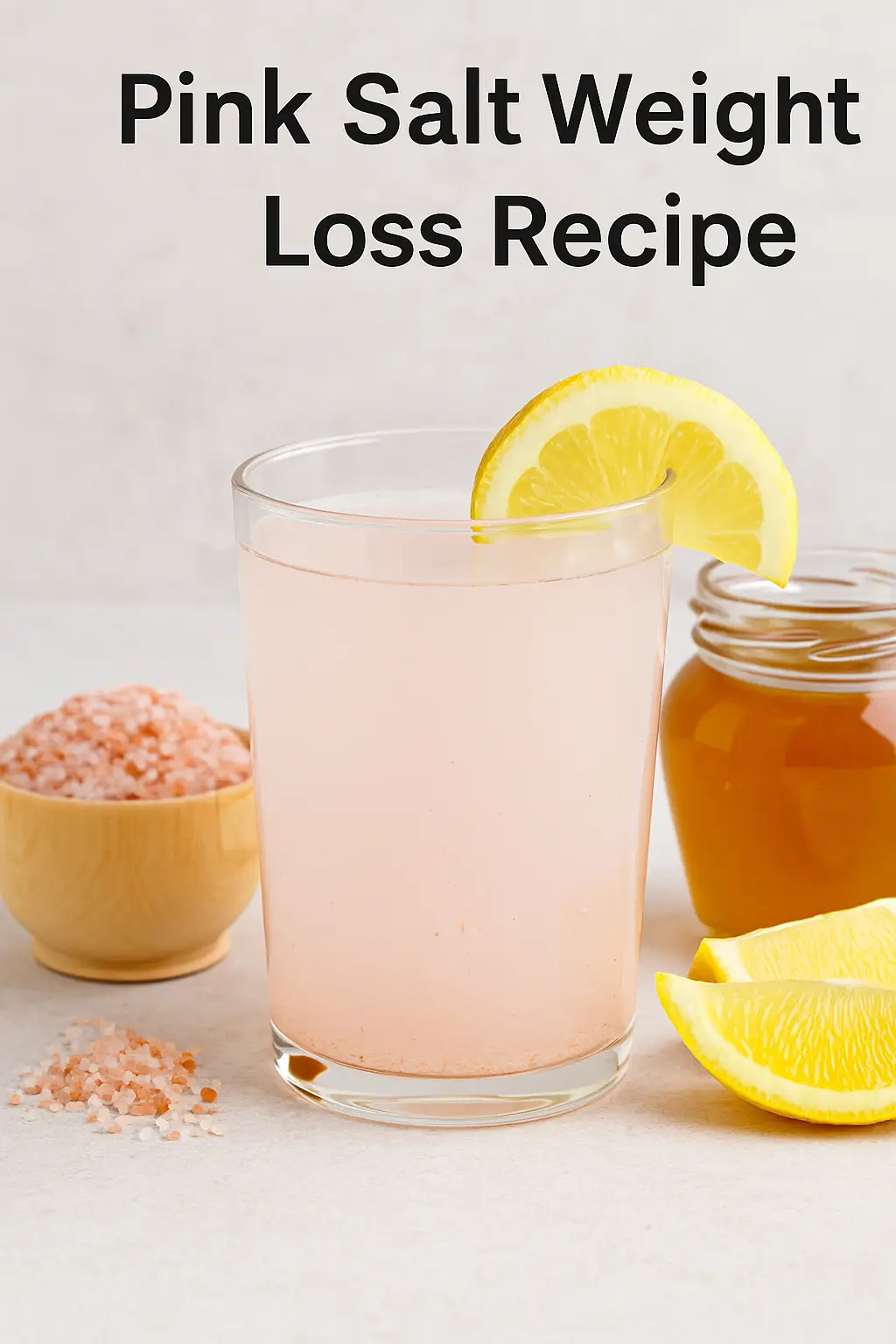 Himalayan pink salt weight loss drink with lemon, apple cider vinegar, and honey